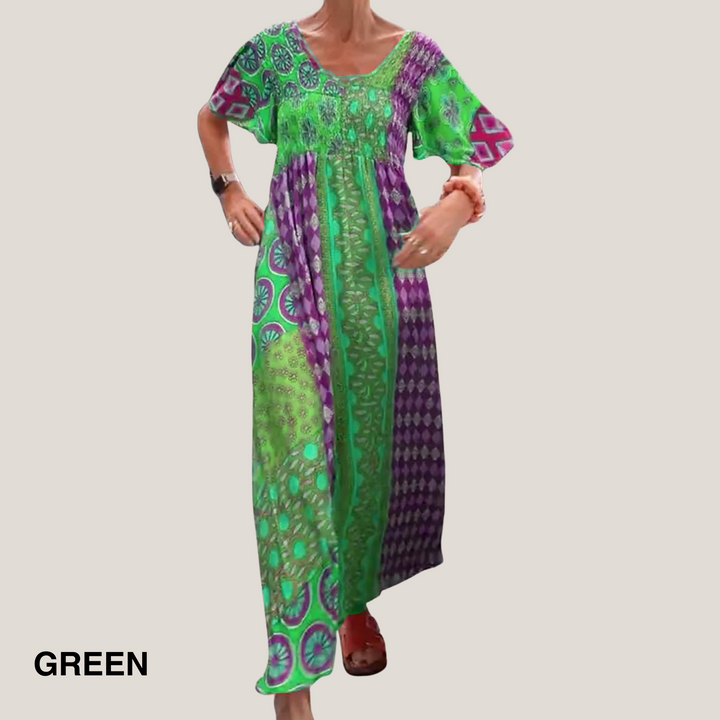 Vanessa™ | Elegant Paisley Midi Dress