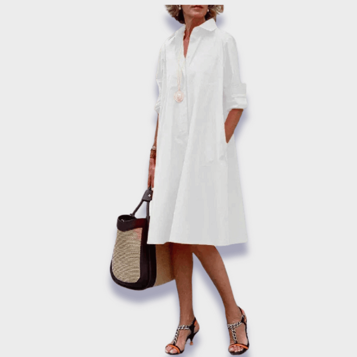 Leah™ | Elegant Midi Polo Dress